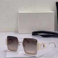 نظارة شمسية سداسية للنساء إكسسوارات مصمم أزياء إطار مربع يعبر عن العلامة التجارية والشخصية في الهواء الطلق الظل UV400 Summer Eyewear Size 57 17 130