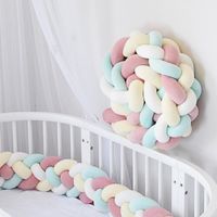 1M 2.2M 3M Baby In The Crib Bed for Newborn Knot Braided Pillow Cushion Bedding Set Bumpers Room Decor
