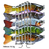 100mm 15. 5g Multi- section Fish Hook Hard Baits & Lures 6# Tr...