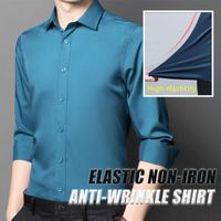 Men' s Casual Shirts Stretch Non- iron Anti- wrinkle Shirt...