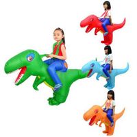 Kinder aufblasbare Dinosaurier T-Rex Kostüm Kleinkind Halloween Blow up TOCK TO UP KETTERGARTEN GARDE Performance-Spiel Q0910339y