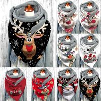 Écharpes écharpe d'hiver de la mode pour femmes bouton d'imprime de Noël enveloppe douce châles chauds décontractés bandana de cou faillard l4