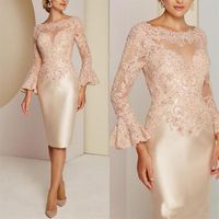 Classic Lace Mother of the Bride Dresses Long Sleeve Beads Wedding Guest Dress Custom Women Wear Evening Gowns Plus Size304v
