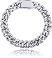 Bağlantı Zinciri 8/9 inçler Paslanmaz Çelik Küba Erkekler için Kare Kutu Tokası Miami Gümüş Braceletlinklink ChainLink