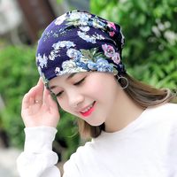 Шапочка/кепки черепа Женщины печатные цветы Beanie Многофункциональная шляпа шляпа девочка повседневные черепа цветочный турбан шарф шарф голов