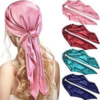 Шифоновая шарф квадратная шея носить носовой платок атласная повязка на голове большие квадратные шарфы шелковистые шарфы 90 см.