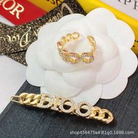 Designer Neues Halskettenarmband Strass Tassel Ohrringe Ringbuchstaben Mode vielseitig vielseitig
