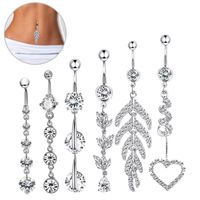 Navel Bell -knop Rings Body Sieraden Drop levering 2021 Sier Rose Gold 6pcs Belly Dangle Piercing Accessoires Charmante sexy bar 7VRZQ
