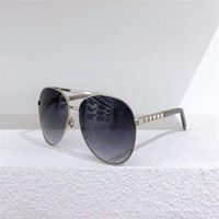 Mens Attitude Pilote Sunglasses 0339 Silver Frame Grey Shaded Classic Sunglasses UV400 Protection Eyewear with Case2725