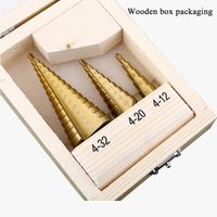 Professional Drill Bits 3pcs Hexagon Handle Spiral Stepped P...