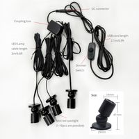 3/4/6/8pcs dimmbare USB 5V 1W LED Spot Light Mini Downlight Long Kabel für Modellanzeigekalkschrank Garage Kit Ausstellungskoffer Regal