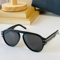 Trendy Brand Sunglasses AIU Aviator Design Black Acetate Frame Temples with Letter Logo Gold Metal Lines at Lens Personalized Versatile Glasses