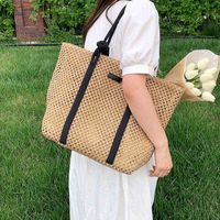 Summer Straw Bags for Women Big Handmade Beach Bags Rattan Woven Handbags Travel Shopper Casual Resort Style Shoulder Bags 220516