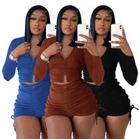 Women' s Tracksuits Two Piece Set Knit Ribbed Shirt Pant...