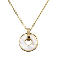 Whole New Fashion Jewelry Rose Gold Color Stainless Steel Link Chain White Shell Pendant Necklace Women Party Gifts205w