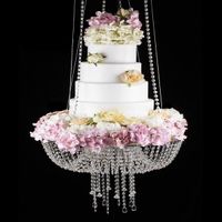 45/60cm Diameter Wedding Hanging Cake Stand Cake Chandeliers Silver Color Crystal Decoration for DIY Wedding Decorations Holiday