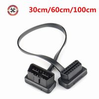 Diagnostic Tools 30 60 100CM Flat+Thin As Noodle 16 Pin Socket OBD OBDII OBD2 16Pin Male To Female Car Scanner Extension Cable Connector