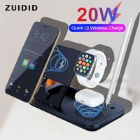20W Qi Wireless Charger Stand 4 in 1 Foldable Fast Charging Dock Station For Apple Airpods Watch 6 5 4 For iPhone 11289d