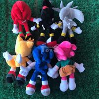 28 cm Nowa zabawka Przyjazd Hedgehog Sonic Tails Knuckles Echidna Faszerowane Zwierzęta Pluszowe Zabawki Prezent