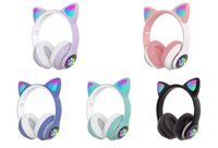 Sevimli Kedi Kulak Kablosuz Kulaklık Bluetooth Kulaklık BT 5.0 Kulaklık Stereo Müzik Oyun Kablolu Kulakiçi Hoparlör Kulaklık