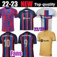 Ansu Fati Camisetas de Fußballfußball Trikot 21 22 23 Memphis Pedri Adama Ferran 2021 2022 2023 Barcelona F. de Jong Dest Shirt Männer Kids Kit Kit