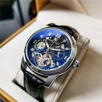 Relógios de pulso relógio masculino marca totalmente automática marca genuína genuína à prova d'água Tourbillon Hollow Out Multifuncional WatchWristwatches