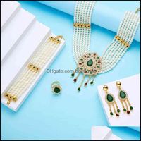 Bracelet Earrings Necklace Jewelry Sets Wedding Pearl Set For Women Fashion H220422 Drop Delivery 2021 Prdvz