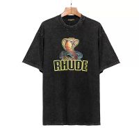 rhude t 셔츠 세탁 Do Old Eagle Top Tees 남자 여자 고품질 캐주얼 스트리트웨어 남자 티셔츠