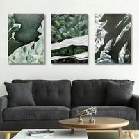 Resimler 3pcs soyut el boyalı yağlı tuval üzerine sanat resim dekor büyük çağdaş ev dekorasyon parçaları çerçevesiz