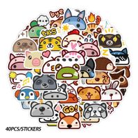 40pcs Lovely Cartoon Animal Cute Stickers Pack For Fridge Stationary Scrapbook Notebook Phone Case Viny Decal Graffiti Kids Teens Toy Gift Laptop Fridge