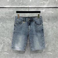 Jeans masculinos, curta solta do verão, calça de rua coreana de jeans da cintura média jeans de jeans de caldeira dos homens de teatro