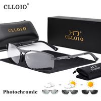 Clloio Aluminium Pochromic Sunglasses Men Polaris Day Night Driving Lunes Antiglare Rimless Cameleon Lunes UV 220629