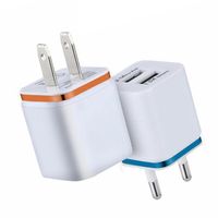 2.1A Fast Charging Dual USB Charger Universal Travel EU US Plug Adapter Portable Wall Mobile Phone Charger in stock255F