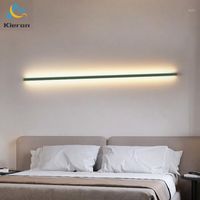 Wall Lamp Modern Brights Acrylic LED Bedroom Living Room Study Bedside Green Gold Blue Light Decor Long Strip Walllamp