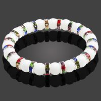 Charm Bracelets Trendy Multicolor Crystal White Natural Stone Beads Strand Bracelet For Men Women Handmade Round Bangles JewelryCharm