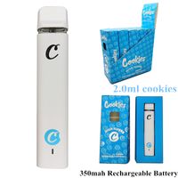 2.0ml Cookies Disponível Cigarros de caneta eletrônica Vaporizador de óleo espesso 350 mAh Bateria recarregável kits de partida vazia Pacote personalizada disponível