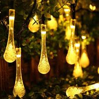 Strings Water Drop Solar String Christmas Lights Outdoor 7M 23 Ft 50 LED 3Mode Waterproof Garden Blossom Lighting Party Home DecorationLED