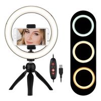 8.6in dimmbare Desktop -Selfie -LED -Ringlampe WithRipod Stand Telefonhalter Kamera Klingel für YouTube Video Live PO P182U