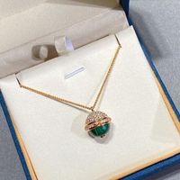 Pendant Necklaces Malachite Necklace Ladies High Quality Diamond Clavicle Chain Fashion Luxury Ball Design JewelryPendant PendantPendant