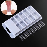 L-08 100PCs Case Dual Forms False Nail Mold Clear Full Cover Nail Tips UV Gel Dual Forms and Acrylic System243r