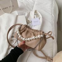 Evening Bags Pleated Simple Armpit Pearl Chain Single Should...