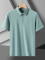 Polos da uomo Summer Solido traspirante uomo uomo a manicotto corto Sortosfera di raffreddamento Nylon Slimt Slim Fide Golf Shirt 5xl 5xl