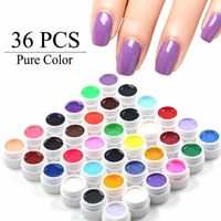Whole-36 Pure Color UV Gel Nail Art Tips DIY Decoration for Nail Manicure Gel Nail Polish Extension Pro Gel Varnishes Makeup T222C
