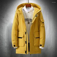 Мужская пухлая зимняя куртка Parkas Длинное пальто густое капюшон теплый 2022 Стильки для одежды 2022