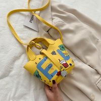 New 4 Colours Designer Women Crossbody Bucket Handbag Bag Cute Print High Quality Genuine Leather Fashion bag