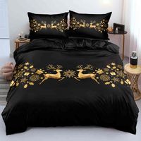3D Gold Deer Merry Christmas Bed Linens Bedding sets Design Custom Duvet Quilt Comforter cover set King Queen Full Twin size161a