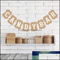 Banner Flags Festive Party Supplies Home Garden High Quality 1Pc Candybar English Letter Hanging Bunting Flag Decoration For Birthday Deco