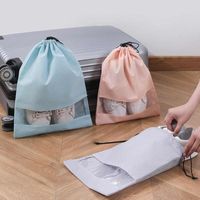 Storage Bags Drawstring Locked Shoe Organizer Dust-Proof For Travel Non Woven Fabric Pvc Shoes BagsStorageStorage