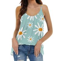 Tanques femininos Camis Summer for Women Daisy Impresso Plus Size Spaghetti Strap Camisole Fit solto Tops sem mangas casuais