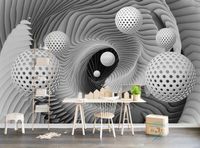 stereoskopisk 3D -foto tapet väggmålning tapeter rullar för väggar vardagsrum sovrum sfär utrymme virvel tv -målning bakgrund vägg heminredning design
